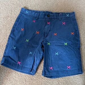 Men's vineyard vines Navy Embroidered Cross-Accent Shorts